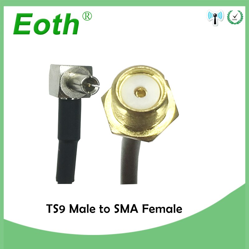 2 stücke 3G ZTE Modem kabel TS9 Männlichen gerade zu SMA stecker rechten winkel zopf RG178 15CM 6 "Adapter