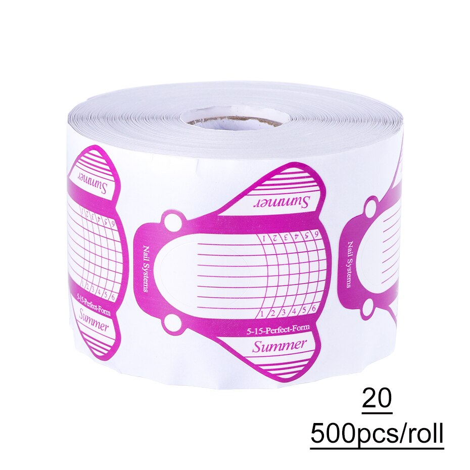 500pcs Nail Art French Acrylic UV Gel Extension Tips Quick Building Form Guide For Nail Extension Stencil Manicure Tools LY941-1: 20