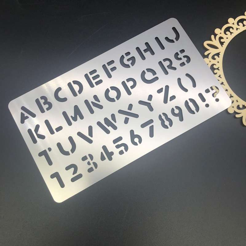 95AA Metal Journal Stencils Letter Number Stainless Steel Stencil Templates Tool for Painting Wood Burning Carving Pyrography