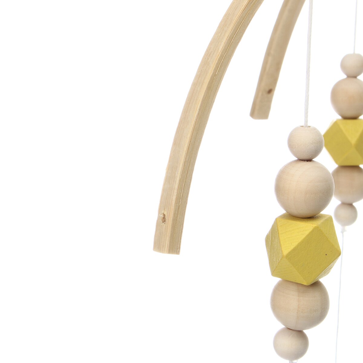 Wooden Baby Rattles Baby Crib Mobile Bed Bell Toy Hanging DIY Rotary Holder Arm Bracket Baby Room Decorative Wood Bead