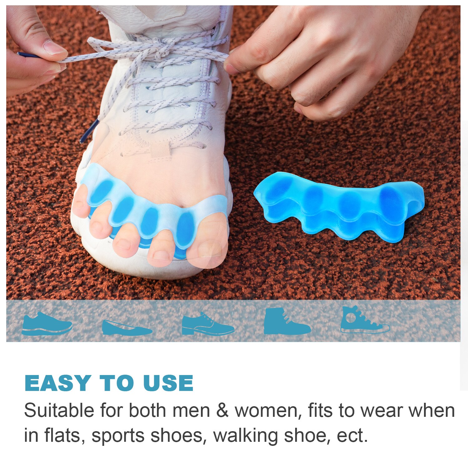 10pcs Five-hole Toe Separator Soft Silicone Bunion Toe Corrector Nail Protector Foot Care Tool Toe Hallux Valgus Straightener