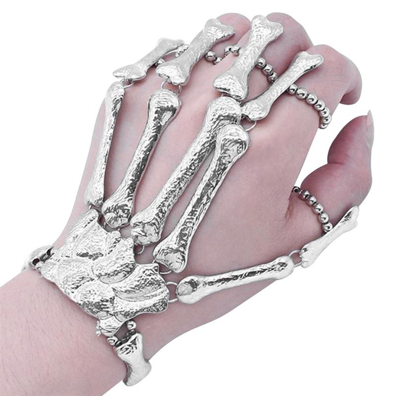 Einzigartige Halloween Finger Armband Gothic Einstellbare Skeleton Knochen Hand Finger Armband Party Dekoration Perfekt für frauen