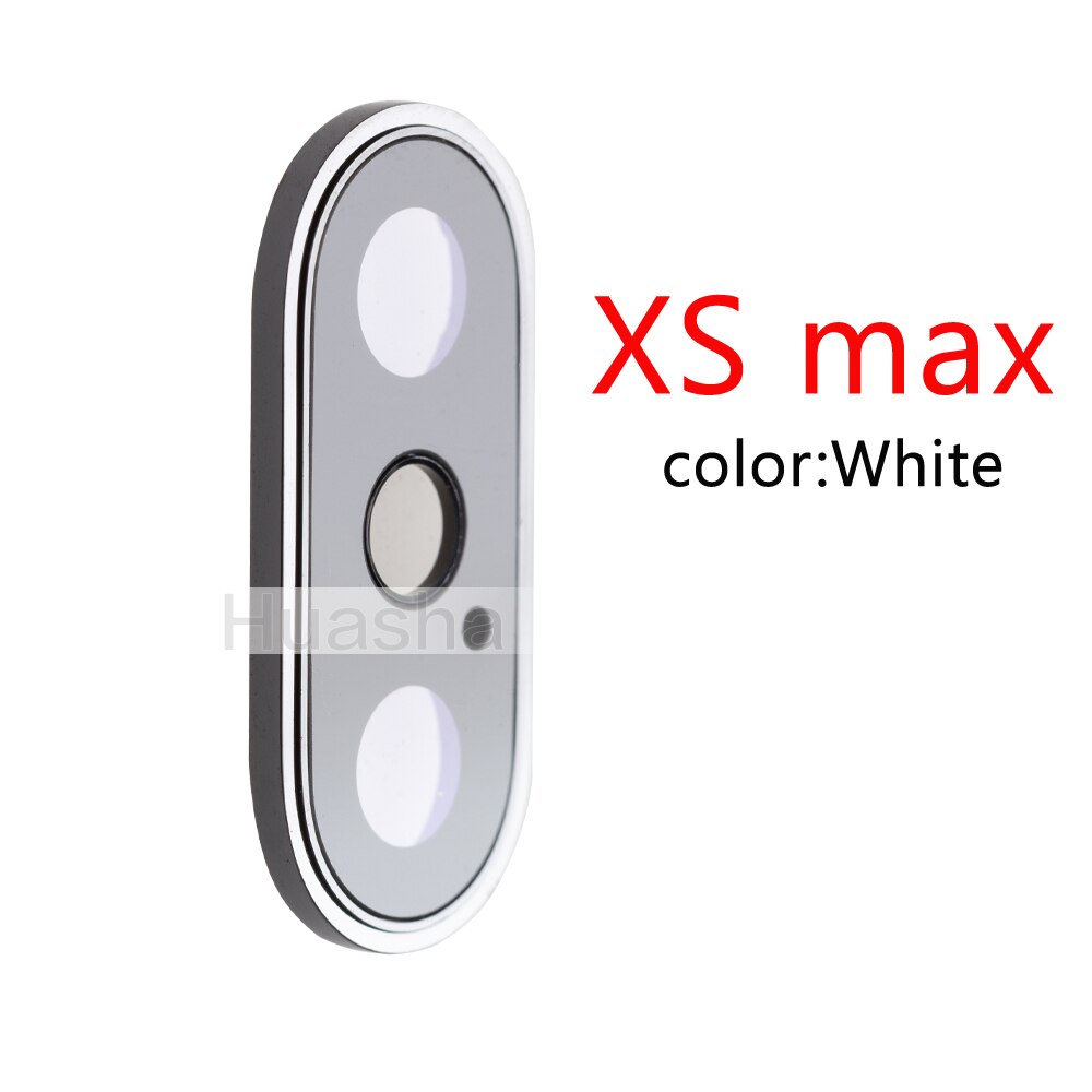 Voltar câmera traseira lente de vidro anel capa com moldura titular para o iphone x xr xs max lente de vidro da câmera + moldura peças: For XS max White