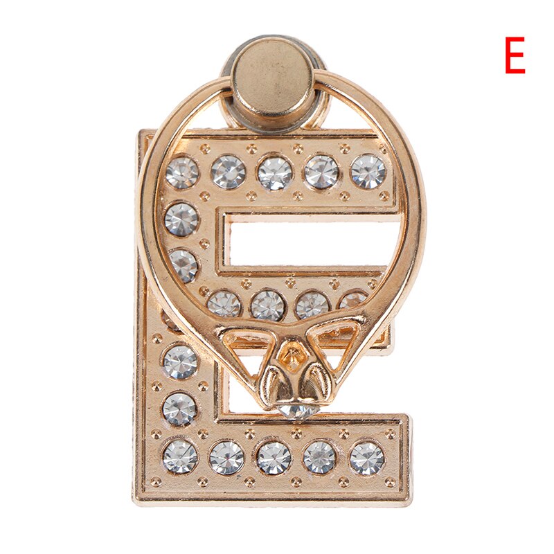 1pc 360 Degree Diamond Metal Letter A-Z Finger Ring Smartphone Stand Holder Mobile Phone Holder For iPhone 6s 7 8: E