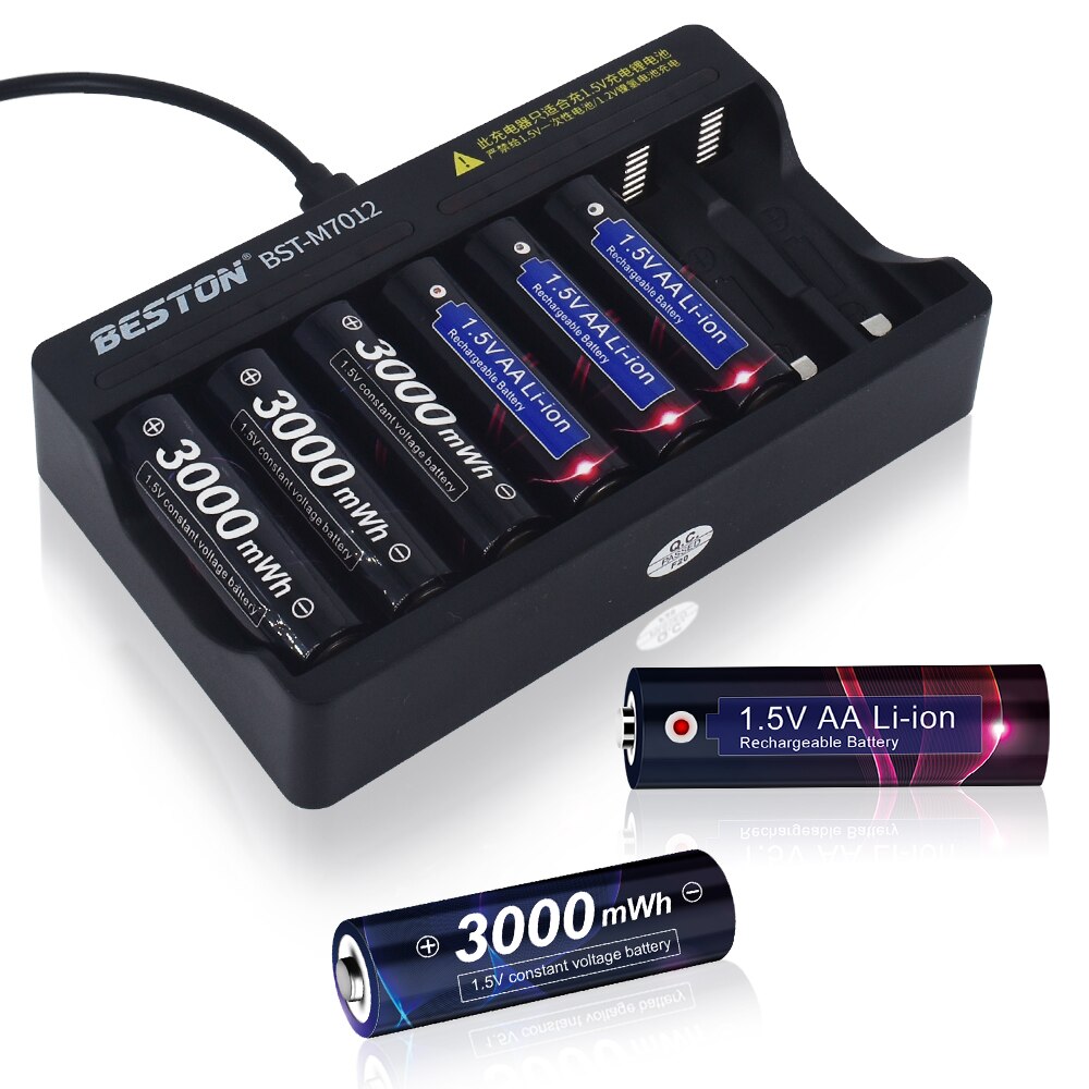 1.5V AA Battery Charger - 8 Slots - LED Indicator - for Li-ion Rechargeable Batteries