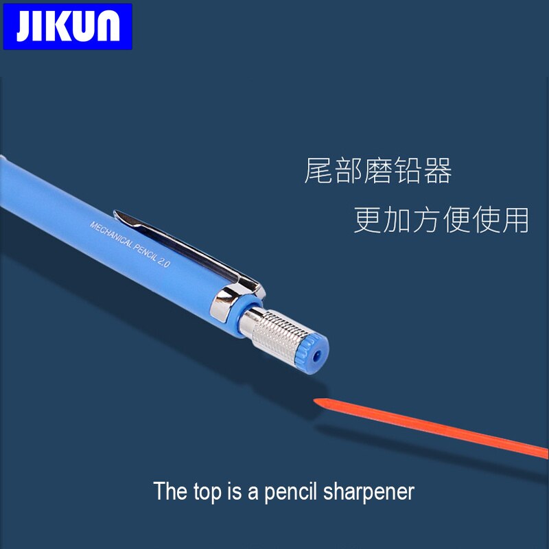 JIKUN-Juego de lápices mecánicos de 2,0mm, lápices automáticos HB Con recargas de plomo de Color/negro para dibujar, escribir, hacer bocetos de arte