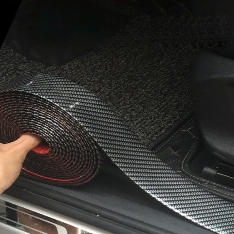 Auto Styling Koolstofvezel Mouldings Strip Bumper Decoratieve Strips Lijm Instaplijsten Bescherming Trim Auto Styling Accessoires 1M