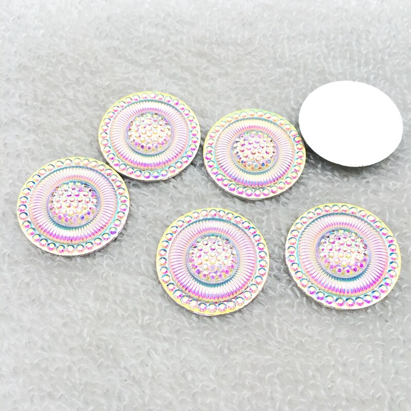 25mm Resin Rhinestones Flat Back Beads Round Gems For Clothes Dress Crafts wedding DIY 12pcs -HY340
