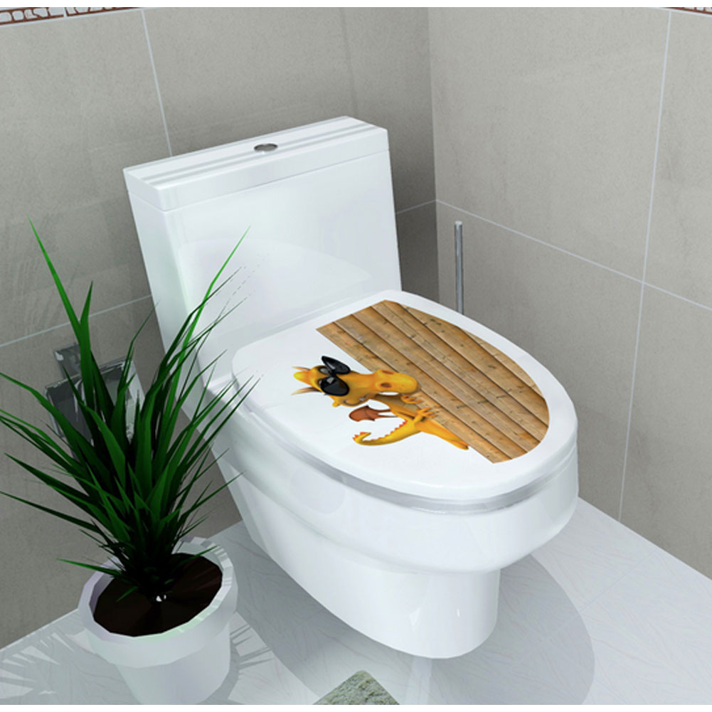 3d toilet låg klistermærke søstjerne skal mønster vinyl kunst vandtæt tapet aftageligt badeværelse mærkater wc toilette plakat: E