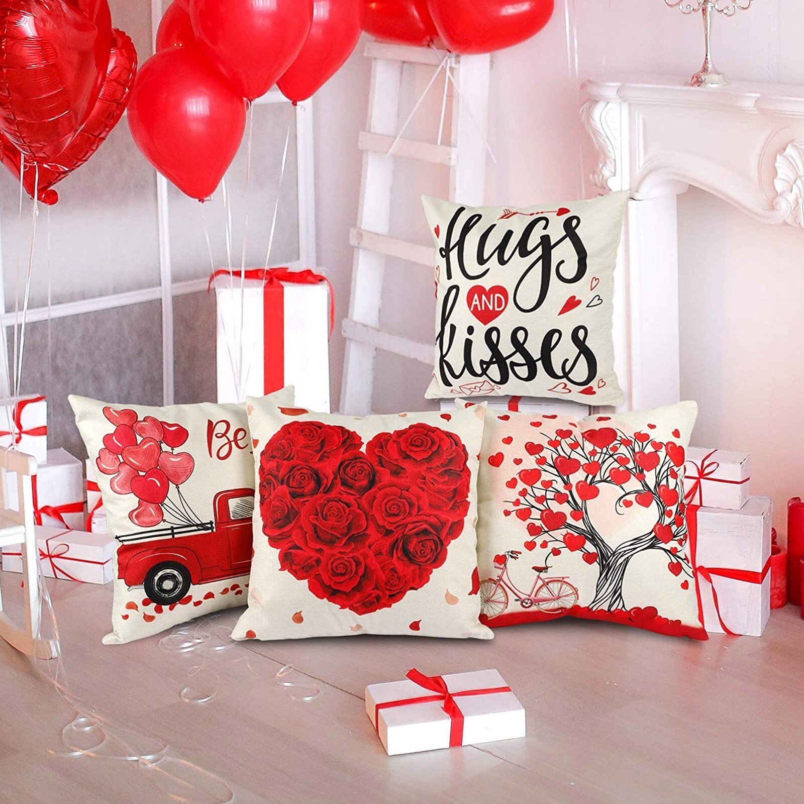 4PC Heimat Valentinstag Kissenbezug Dekorative Kissen fallen Kreative Kissen fallen Hause Schlafzimmer Dekorationen für Liebhaber #50