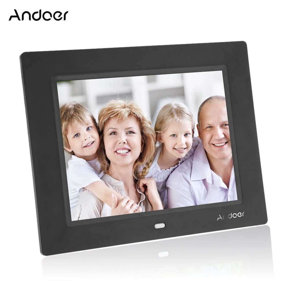 Andoer 8 ''ultra-mince HD TFT-LCD cadre Photo numérique réveil MP3 MP4 lecteur de film avec bureau à distance cadre Photo numérique