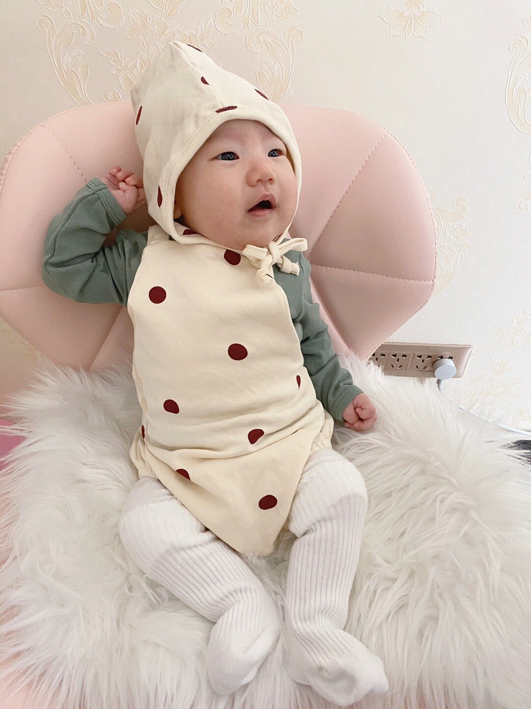 Herfst Peuter Baby Bodysuit Baby Boy Overalls Leuke Bloemen Meisjes Katoenen Mouwloze Jumpsuit Met Hoed Baby Kleding: 233643626dot / 9m