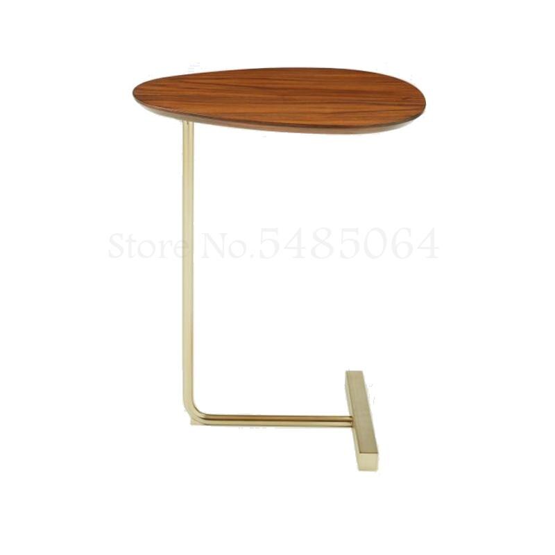 Minimalistisk jern sofa hjørne bord aftageligt massivt træ sengebord hjørne bord stue mini sofabord