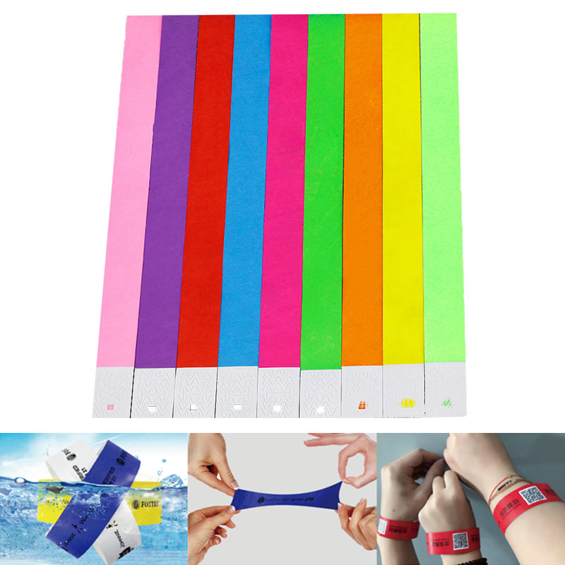 100 Count TYVEK Wristbands 3/4" PAPER WRISTBANDS For EVENTS wedding favors