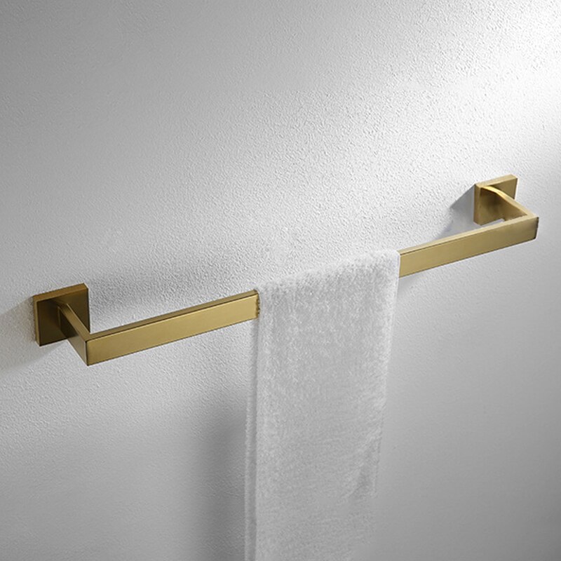 Accesorios de baño de oro cepillado, soporte de papel higiénico, gancho de pared, colgador de toalla, organizador de cocina de acero inoxidable, estante de barra de toalla