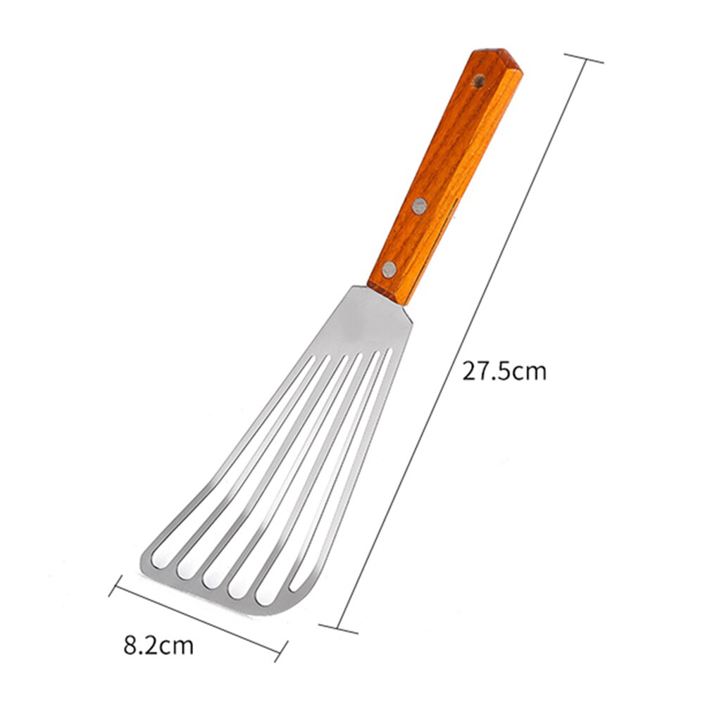 Kitchen Non-slip Stainless Steel Frying Spatula Leaky Shovel Fish Slice Cookware Kitchen Heat-Resistant Fish Slice Leaky Shovel