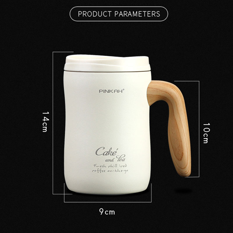 PINKAH 470ML Vacuum Coffee Cup With Handle Insulation Mug Office Leakproof Tea Cup With Lid Household Milk Thermos