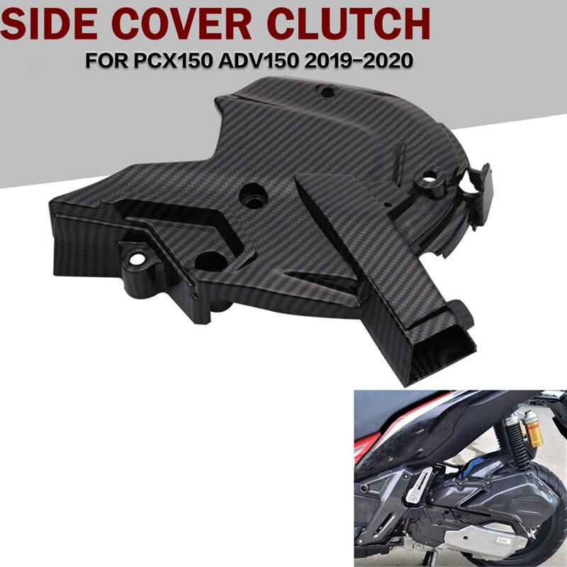 for Honda ADV150 PCX150 Motorcycles Carbon Fiber Engine Cover Protection Case Left Engine Box Front Cover: Default Title