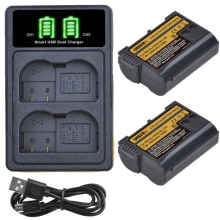 Batterie EN-EL15C EN-EL15B EN-EL15 + chargeur avec Port type-c, pour appareil photo Nikon Z5 D850 Z6 Z7 D780 D750 D810 D7000 D7500 Z6 ii