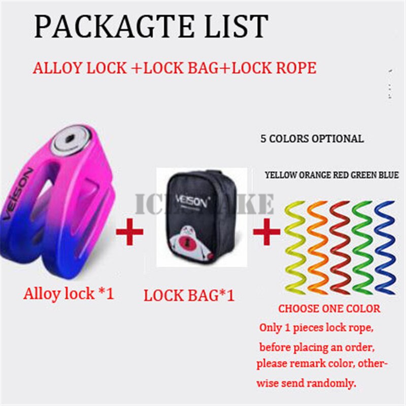 Blokada do motocykla Alarm dla Moto Security zamek do hamulca tarczowego wodoodporny antykradzieżowy motocykl blokada rowerowa Alarm motocyklowy rower: ALLOY BU PK E SET