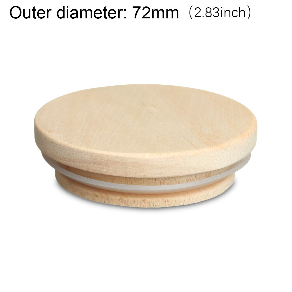 70mm/86mm Reusable Bamboo Wood Lids Mason Jar Lid with Straw Hole Silicone Seal Ring Wide Mouth Cup Covers Caps Decor Crafts: 72mm-pine wood