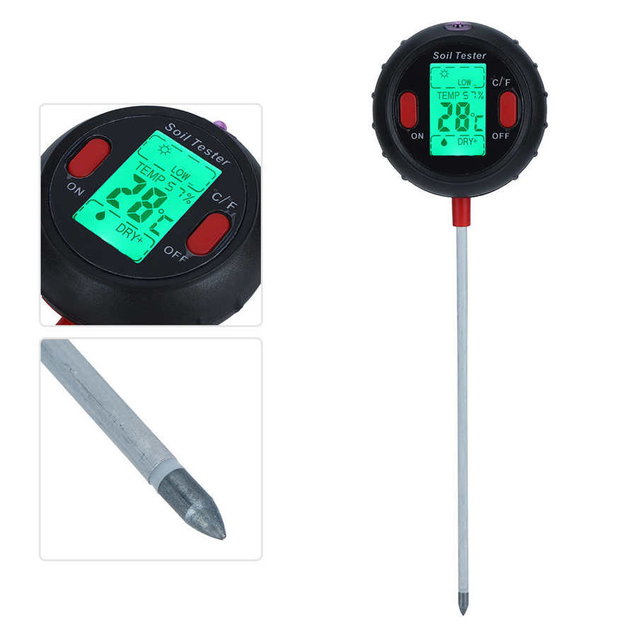 Comprobador de PH del suelo medidor Digital 5 en 1, instrumento de medición de césped, multifuncional, Detector de PH, humedad del suelo, herramienta de Medición de PH