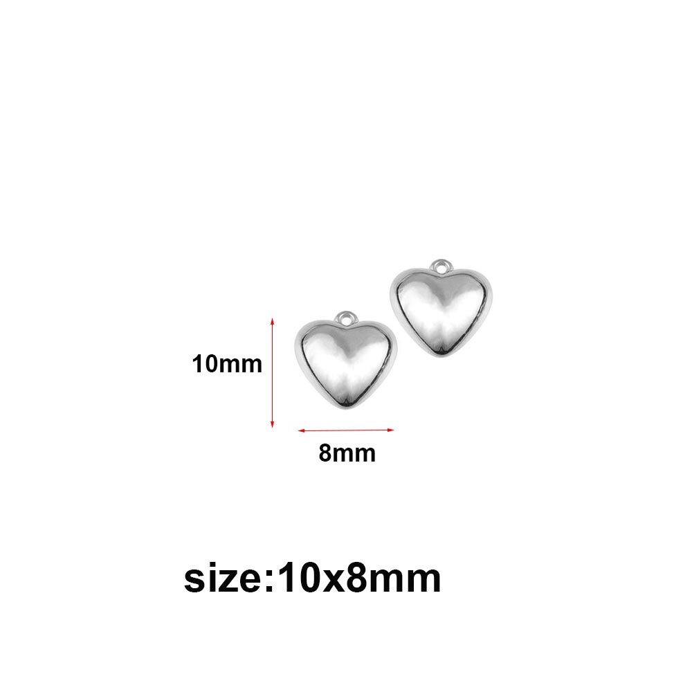 20pcs Heart Cute CCB Loose Beads For Necklace Pendant Heart Star Charms For Jewelry Making Supplies DIY Necklace Spacer Beads: 10x8mm