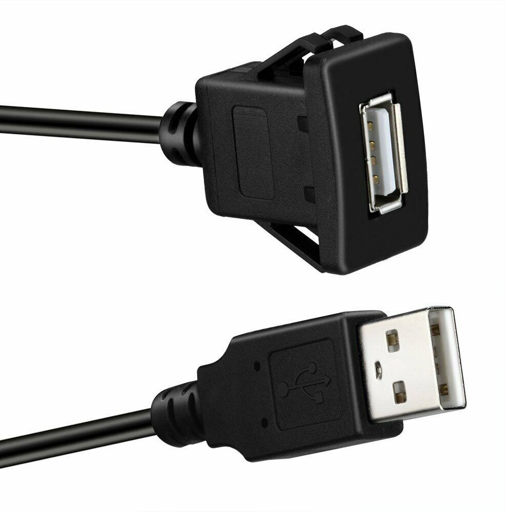 lade svart skjøteledning adapter kabel stabil bil usb-grensesnitt dataoverføringslinje dashbord innfelt ledning til vigo