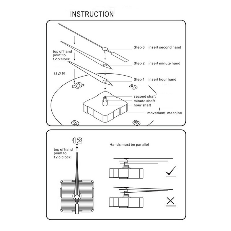 DIY Quartz Wall Clock Movement Mechanism Battery Operated Clock Motor Kit,Hands Home Improvement Tools