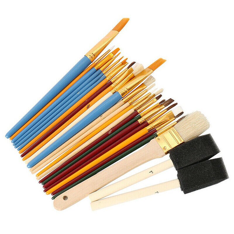 25Pcs Artist Watercolour Painting Brushes Set Paint Acrylic Watercolor Pen Art Supplies Oil Art Craft Accessories