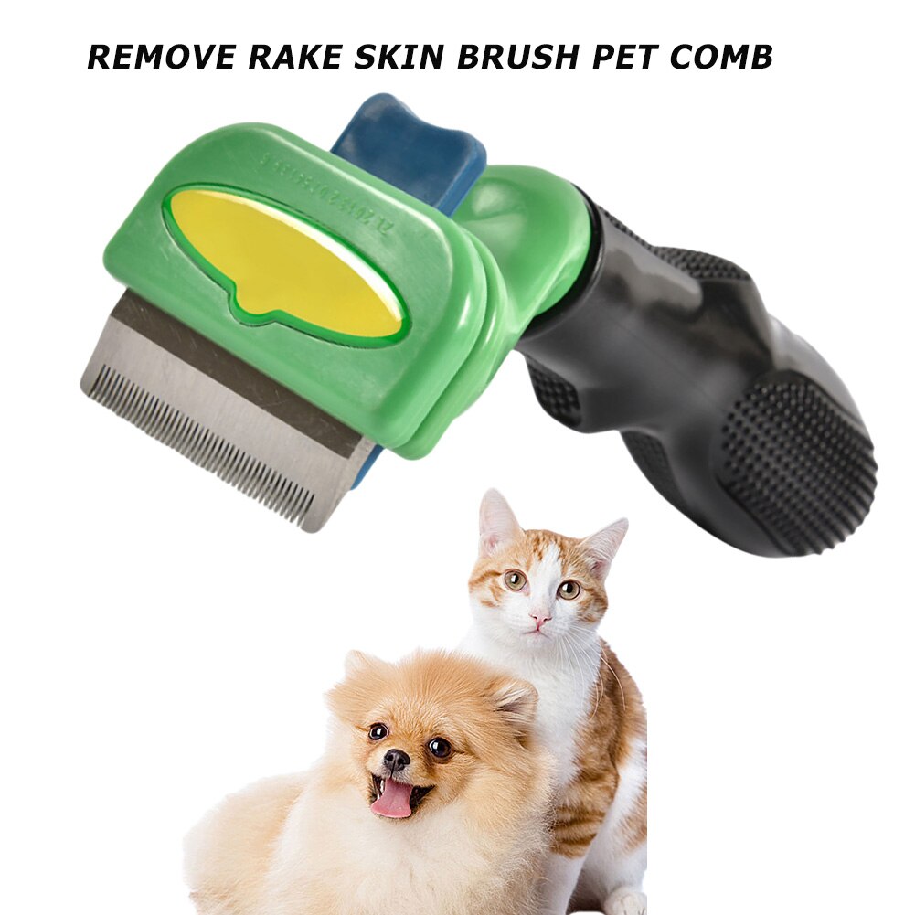 Peine para mascotas, herramienta de arreglo de perros para cepillo para quitar el pelo Manual, peine para mascotas, rastrillo, mango de plástico, peine de aguja densa, peines de masaje