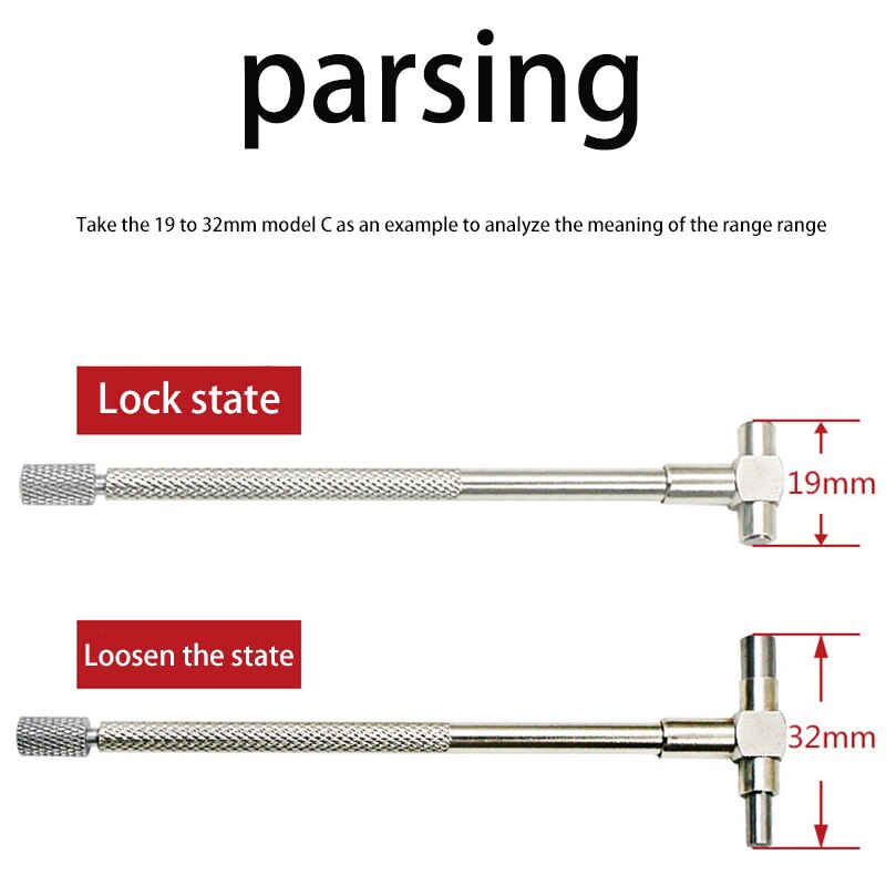 Telescoping Gauge Set 8-150mm (5/16"-6") Hole Gauge Internal Gauge Micrometer For Quick Inside Measuring Tools 6pcs/set