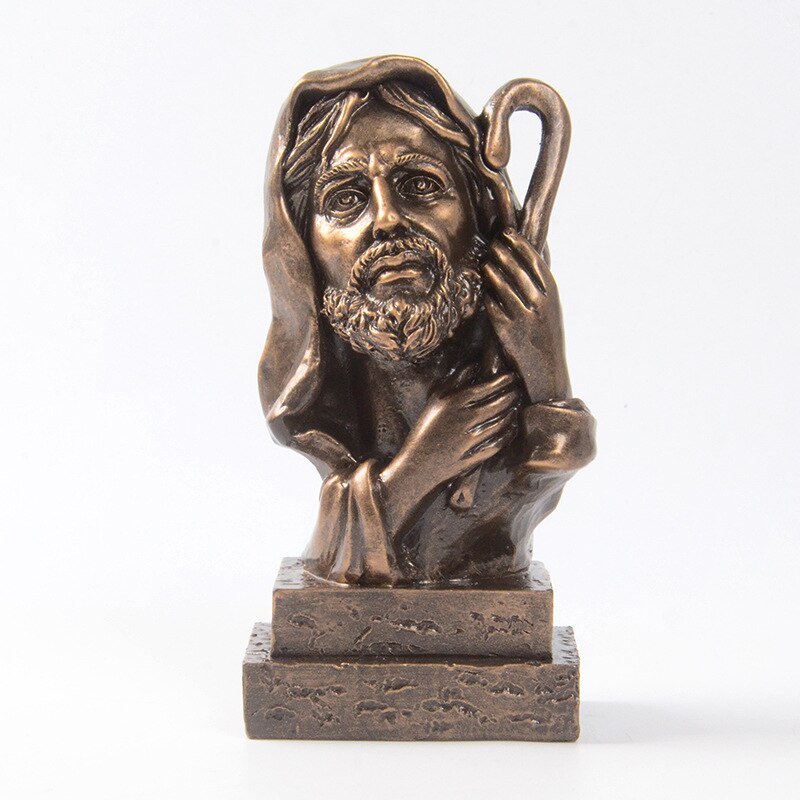Estatua de Jesús de imitación de bronce, resina, Jesús, Cruz, iglesia, decoración del hogar, adornos de: 1