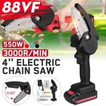 88V 4 pouces scie à chaîne électrique W/batterie travail du bois élagage à une main jardin coupe outil électrique sans fil tronçonneuse circulaire
