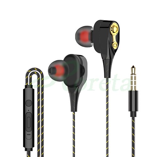 Roreta In-Ear Oortelefoon Stereo Bass Headset Met Ingebouwde Microfoon 3.5Mm Wired Oortelefoon Voor Smartphones: black