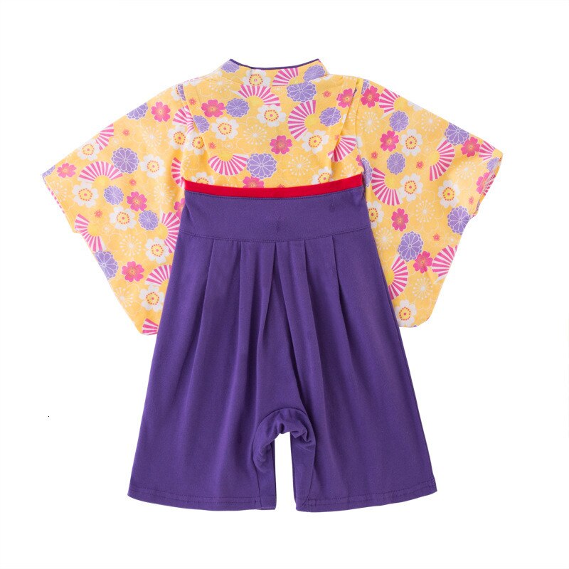 Babymeisje halloween kinderen japanse kimono traditionele kostuums kinderen yukata romper pasgeboren jumpsuit grappige babykleding sets