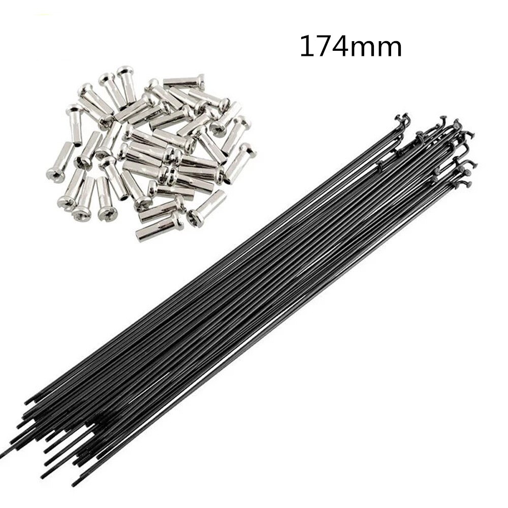 36pcs Stainless Steel Bicycle Spokes With Nipples 170mm-290mm MTB Mountain Bike Road Bicycle Straight Pull Spokes: 174mm