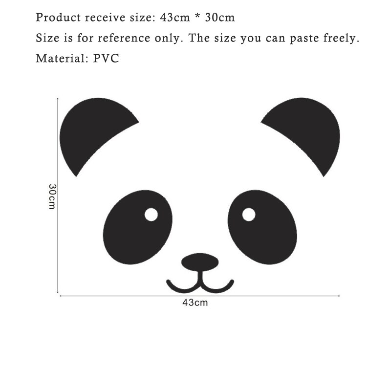 Cartoon Panda smiley gezicht Muursticker voor kinderkamer slaapkamer decoratie Decals behang mooie huis stickers Muurschildering