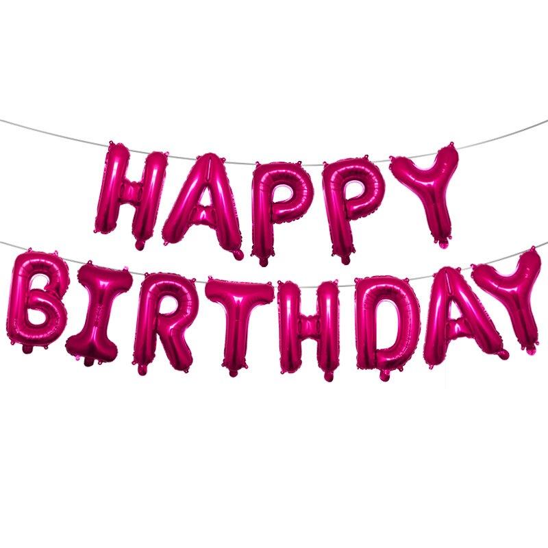16 inch Letters HAPPY BIRTHDAY Foil Balloons birthday party decorations kids balls Alphabet Air Balloons Baby Shower Supplies: Rose Red