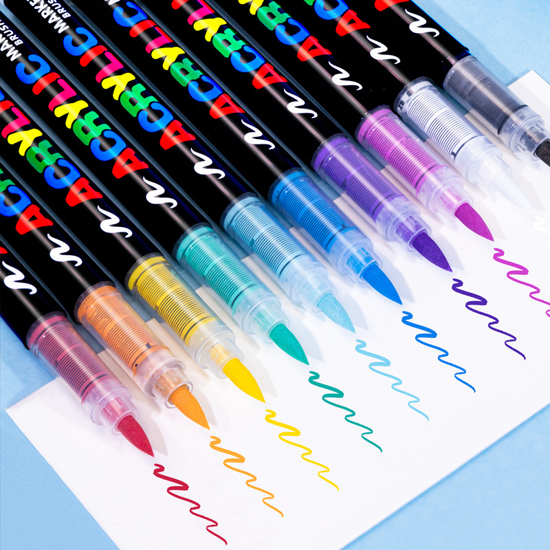 Guangna Acrylic Painting Markers Set Plumones 72/60/48/36/24/12 Colors Soft Brush Pen Marcadores Drawing Graffiti Art Supplier