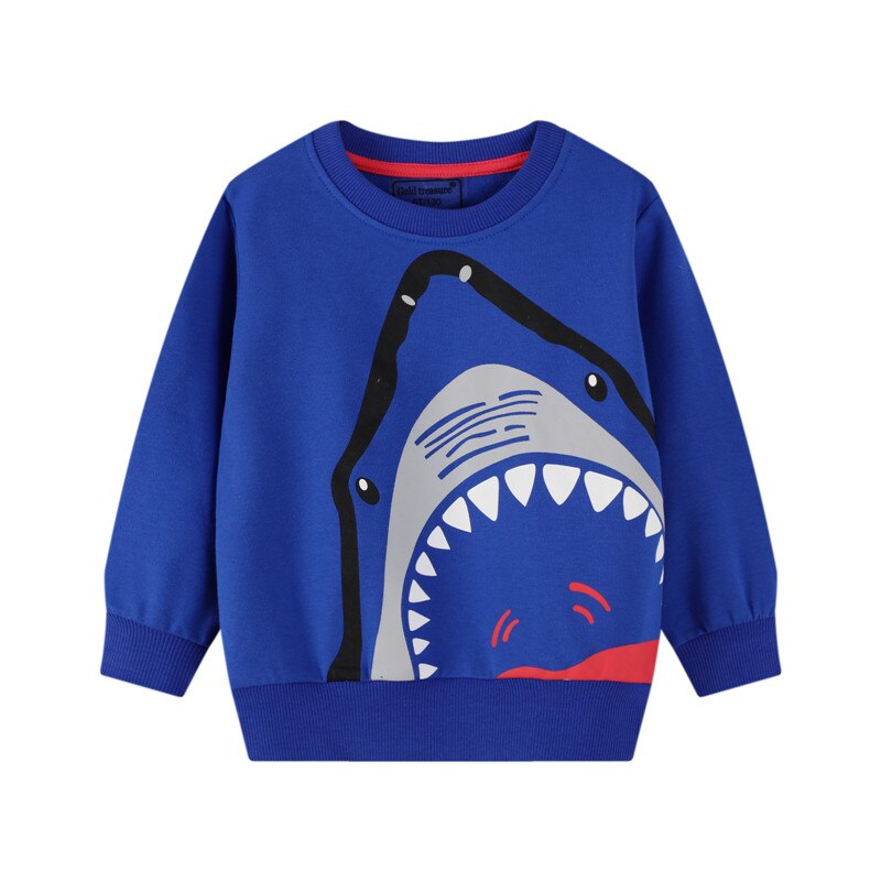 Kids Dinosaurus Applicaties Katoen Sweatshirt Jongens T Shirts Herfst Lange Mouw Tops Kinderen Jongens Shirts Kleding Jongens Kleding