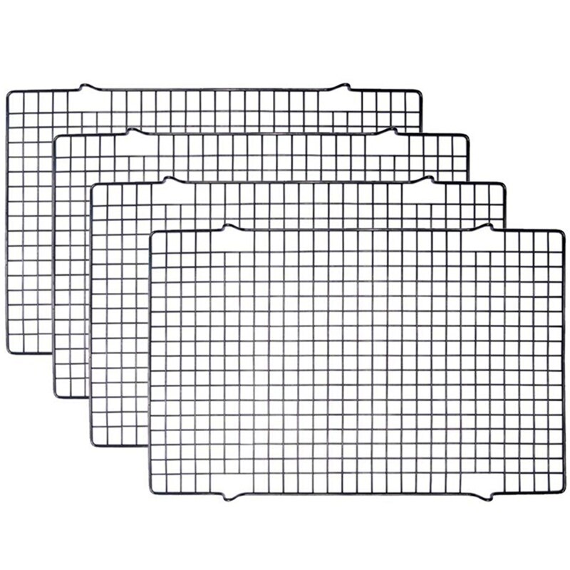 4 Packs Cooling Rack Baking Rack Diy Baking Tools Cake Cooling Rack Non-Stick Bread Cooling Rack Baking Cake Cold Frame Black No: Default Title