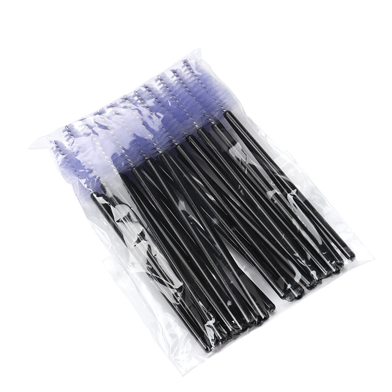 50Pcs Wimper Wenkbrauw Borstel Water Shape Nylon Materiaal Wimpers Make Borstels Wimper Extension Beauty Tools Mascara Wand: Bruin