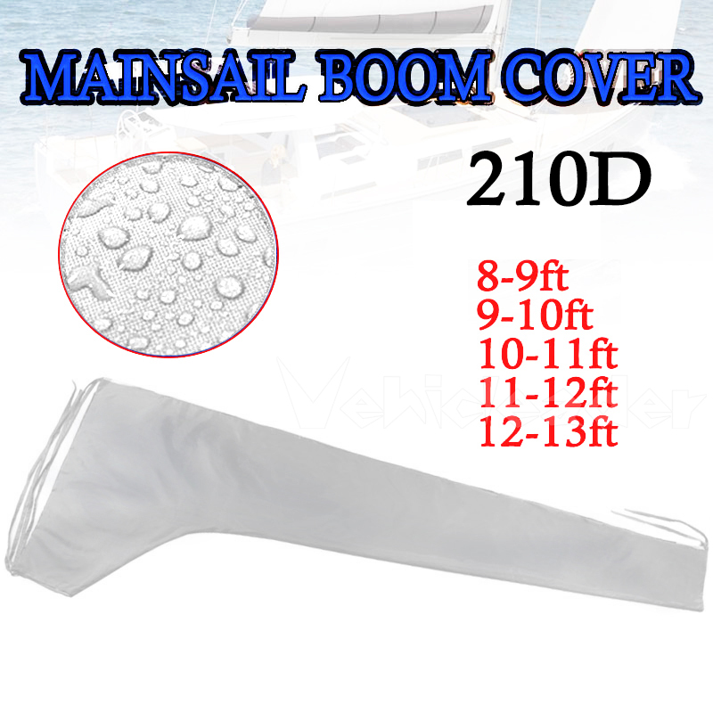 210D Waterproof Sail Cover Mainsail Boom Cover Boat Cover for 8-13ft Anti UV Sunshade Dustproof Boom Sail Marine Boat Accessory