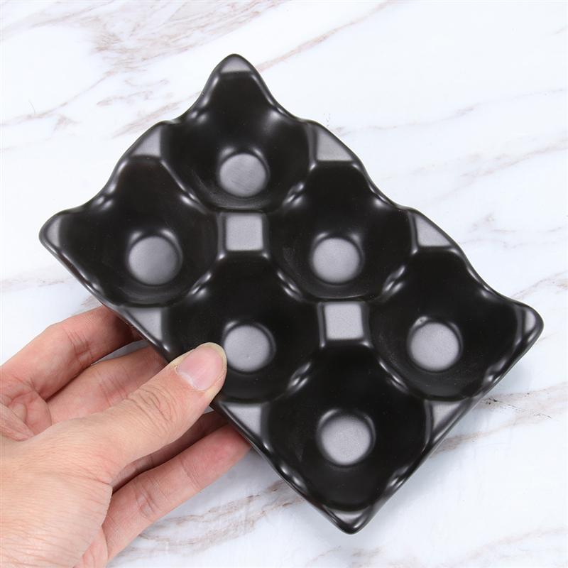 6 grilles porte-oeuf en céramique anti-dérapant boîte à oeufs réfrigérateur antichoc oeuf boîte de rangement