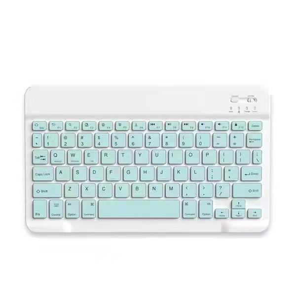 Teclado inalámbrico con Bluetooth para Ipad, juego de ratón, recargable, silencioso, ultrafino, Mini ordenador, teléfono móvil, tableta, Notebook: Verde