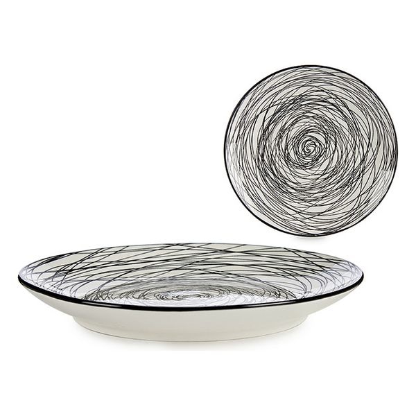 Tallrik svart porslin ø 20 cm