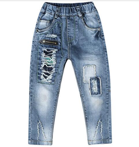 Pantalones vaqueros informales con agujeros para niños, ropa de primavera y otoño, 5, 7, 9, 11, 13, 14 años,