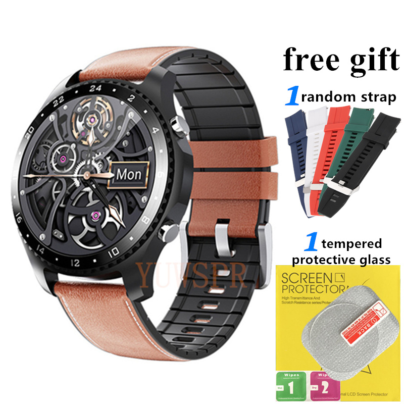 Mode Smartwatches CK30 Body Temperatuur Hartslag SPO2 Ondersteuning Koreaanse Hebreeuws Bluetooth Oproep Voor Business Mannen MV60: MG-MV60 BROWN