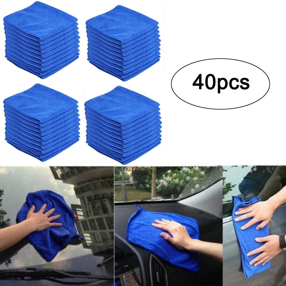 40pc Blue Car Cleaning Detailing Mirofiber Soft Polish Cloths Towel Toalla Coche Pano Microfibra Automotivo